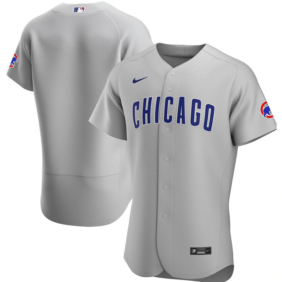 Mens Chicago Cubs Nike Gray Road Authentic Team MLB Jerseys